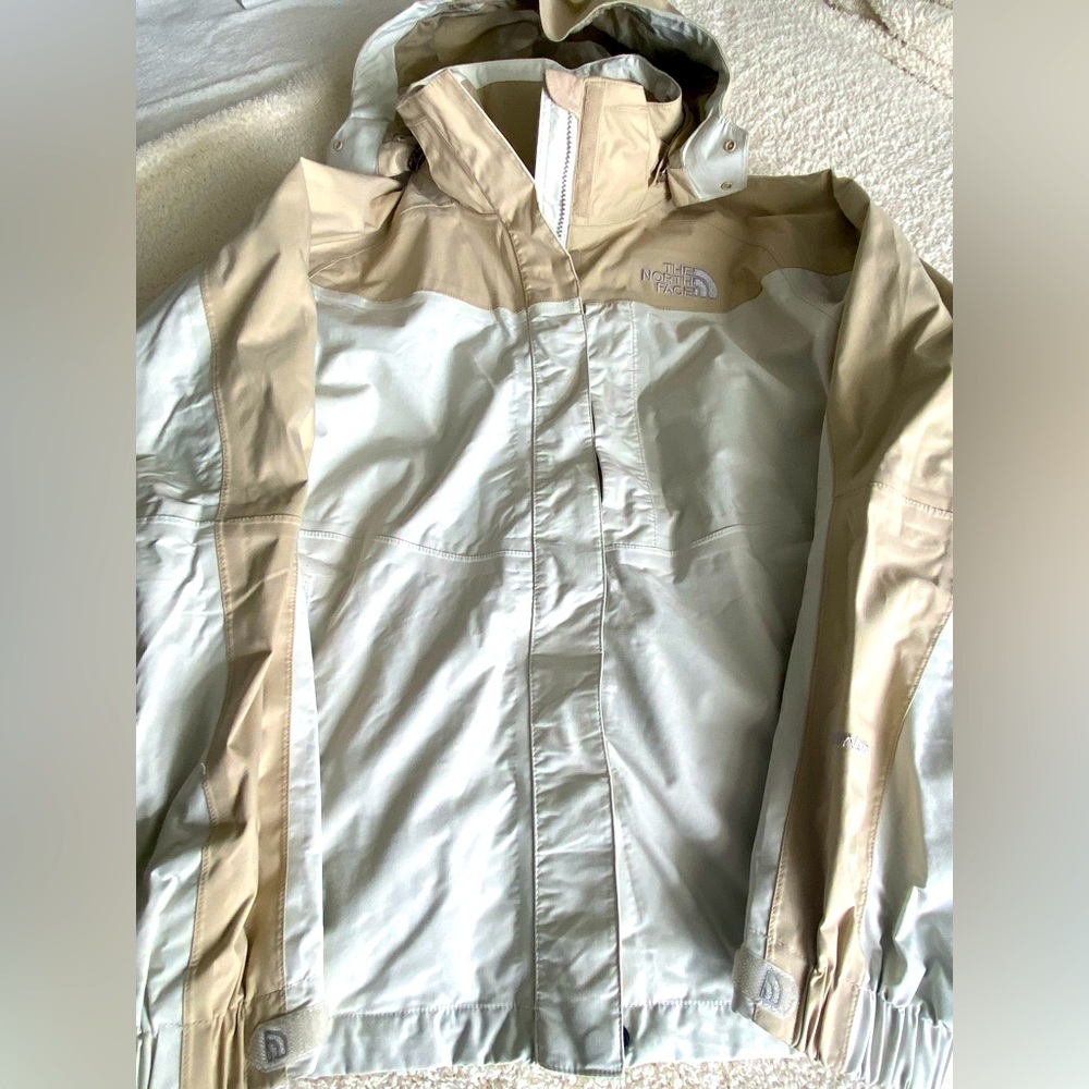 The North Face Hyvent Hooded Zip Jacket | Women’s Size Medium| Tan and Cream